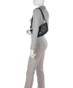 Firenze Fashion Schultertasche genarbtes Rindsleder schwarz