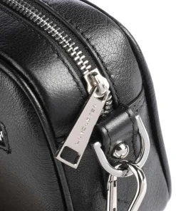 Firenze Fashion Umhängetasche fein genarbtes Rindsleder schwarz