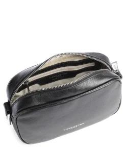 Firenze Fashion Umhängetasche fein genarbtes Rindsleder schwarz