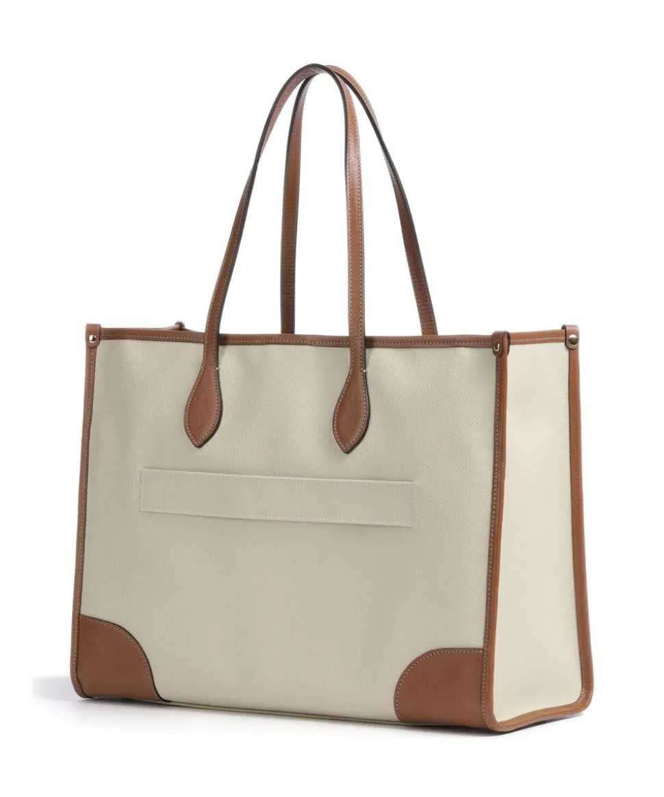 Firenze Shopper 14″ Lederimitat elfenbein/braun