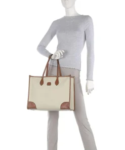 Firenze Shopper 14″ Lederimitat elfenbein/braun