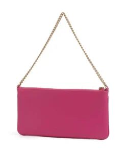 Flat Horizontal Schultertasche fein genarbtes Rindsleder pink