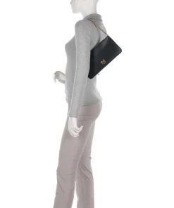 Flat Horizontal Schultertasche fein genarbtes Rindsleder schwarz