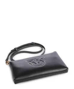 Flat Mini Umhängetasche fein genarbtes Kalbsleder schwarz