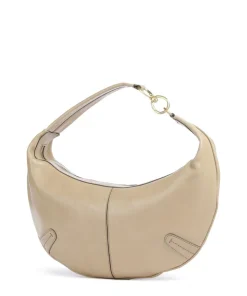 Flavia Schultertasche Rindsleder beige