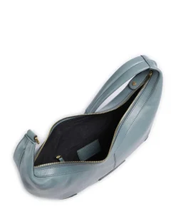 Flavia Schultertasche Rindsleder hellblau