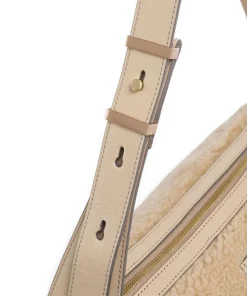 Flora Wow Schultertasche Fell, fein genarbtes Rindsleder beige