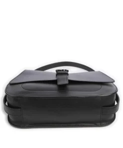 Flow M Handtasche fein genarbtes Leder schwarz