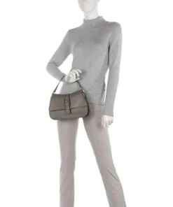 Flow M Handtasche fein genarbtes Leder khaki