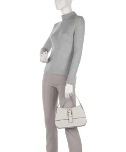 Flow M Handtasche fein genarbtes Leder elfenbein