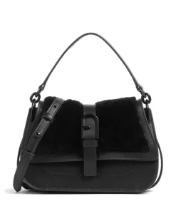 Flow Mini Handtasche fein genarbtes Leder schwarz