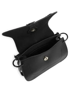 Flow Mini Handtasche fein genarbtes Leder schwarz