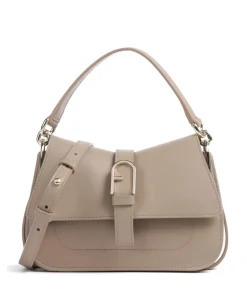 Flow Mini Handtasche fein genarbtes Leder taupe