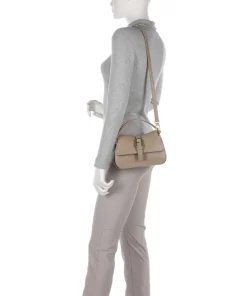 Flow Mini Handtasche fein genarbtes Leder taupe