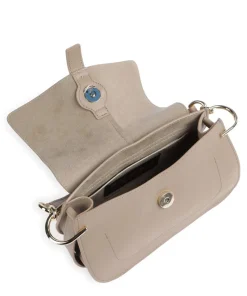 Flow Mini Handtasche fein genarbtes Leder taupe