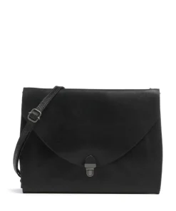 Fold Umhängetasche fein genarbtes Rindsleder schwarz