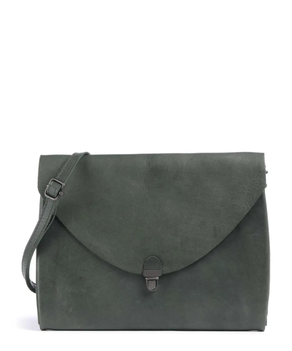 Fold Umhängetasche fein genarbtes Rindsleder grün