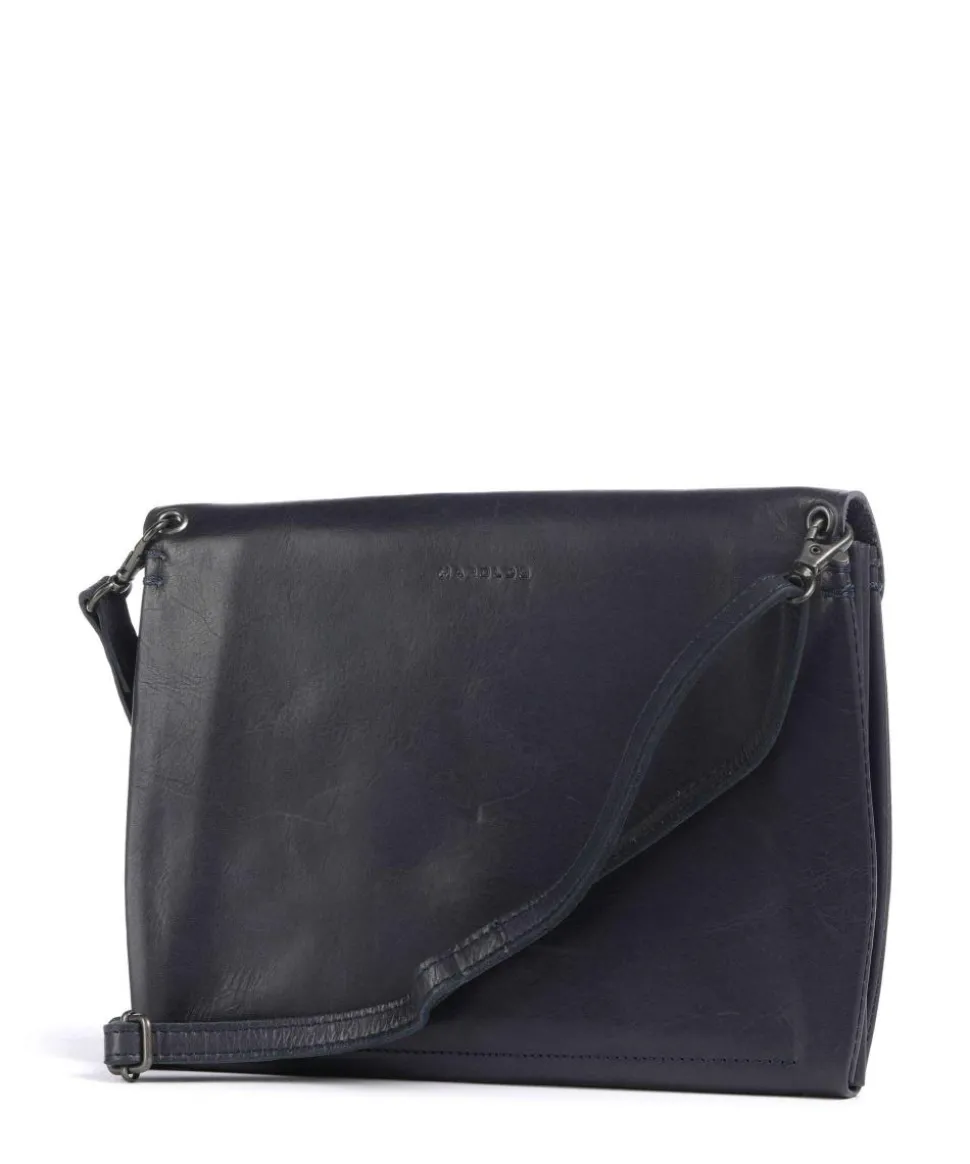 Fold Umhängetasche fein genarbtes Rindsleder dunkelblau