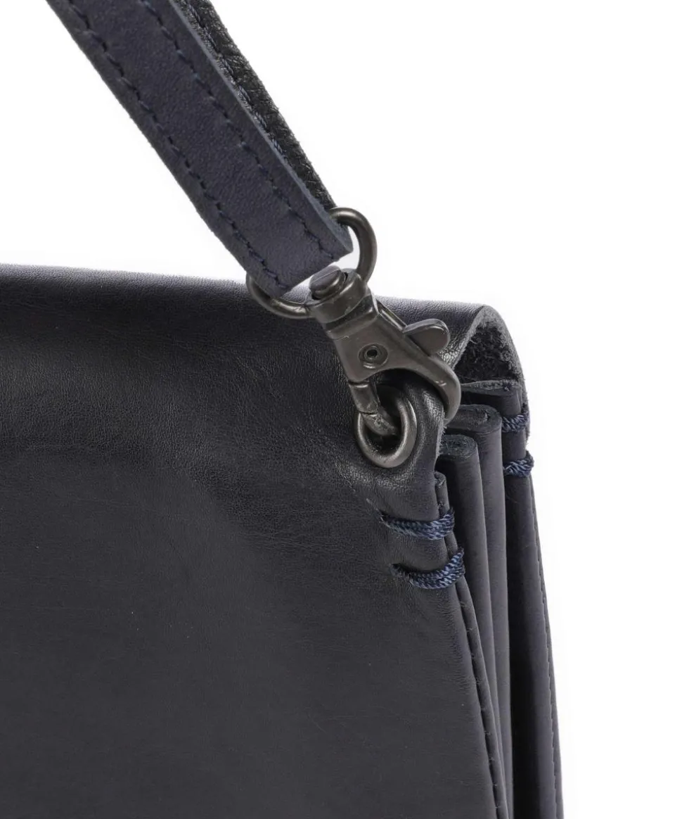 Fold Umhängetasche fein genarbtes Rindsleder dunkelblau