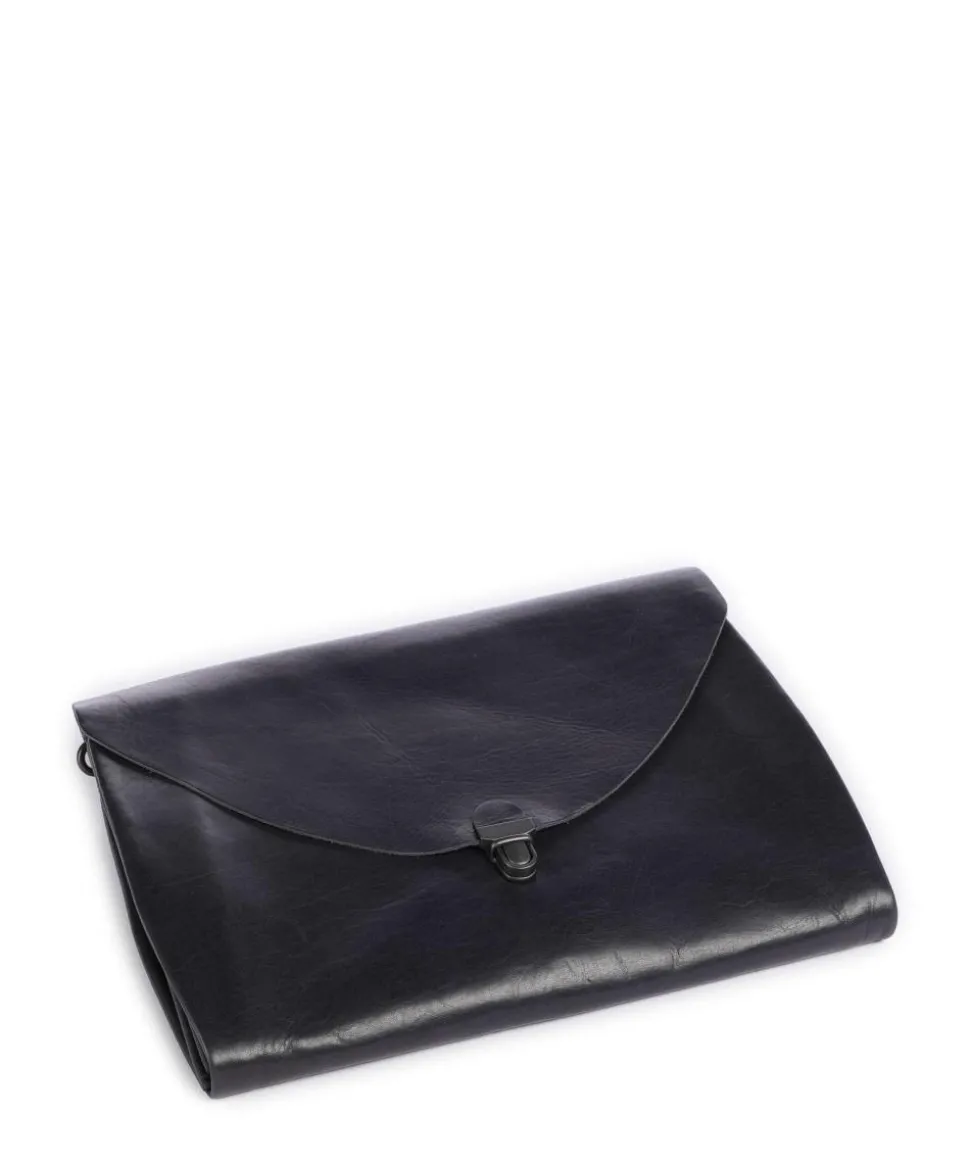 Fold Umhängetasche fein genarbtes Rindsleder dunkelblau