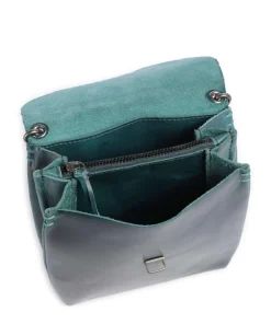 Fold Umhängetasche glattes Rindsleder petrol