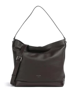 Foru Beuteltasche genarbtes Rindsleder dunkelbraun