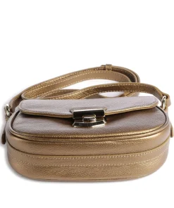 Foulonné Milano Umhängetasche genarbtes Rindsleder gold