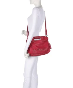 Freundgasse 3 Umhängetasche genarbtes Leder pink