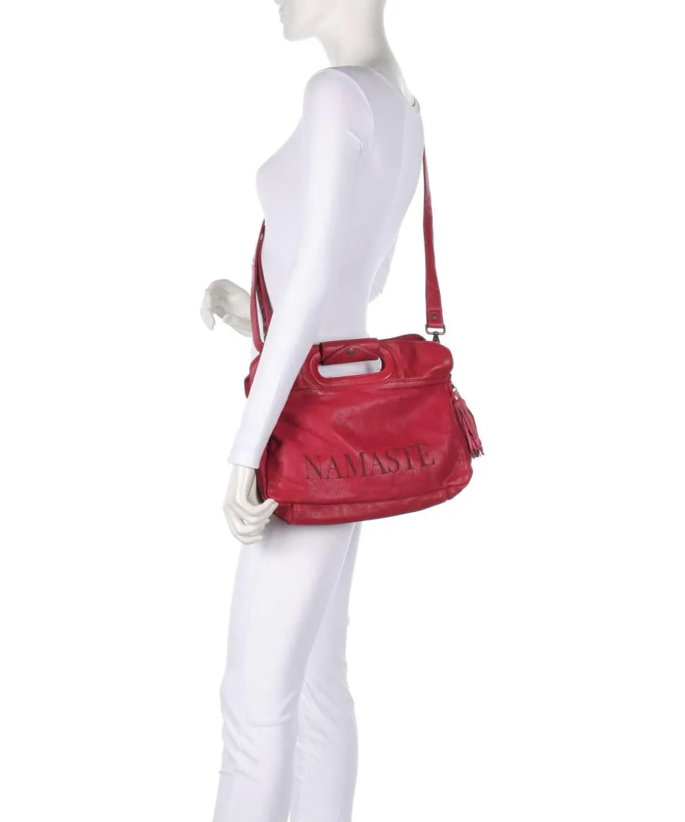 Freundgasse 3 Umhängetasche genarbtes Leder pink