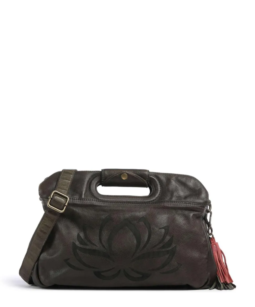 Freundgasse 3 Umhängetasche genarbtes Leder dunkelgrün