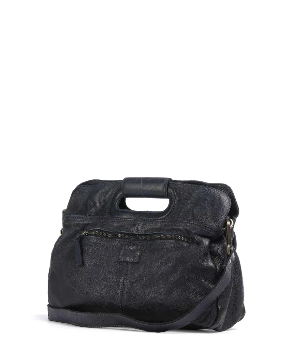 Freundgasse 3 Umhängetasche genarbtes Leder navy