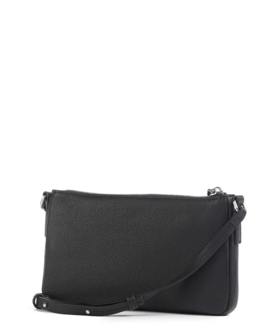 Fuana XS Umhängetasche genarbtes Leder schwarz