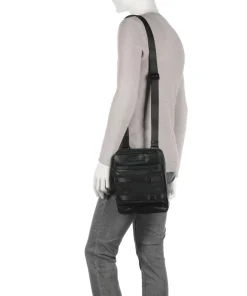 FXP Umhängetasche fein genarbtes Rindsleder schwarz