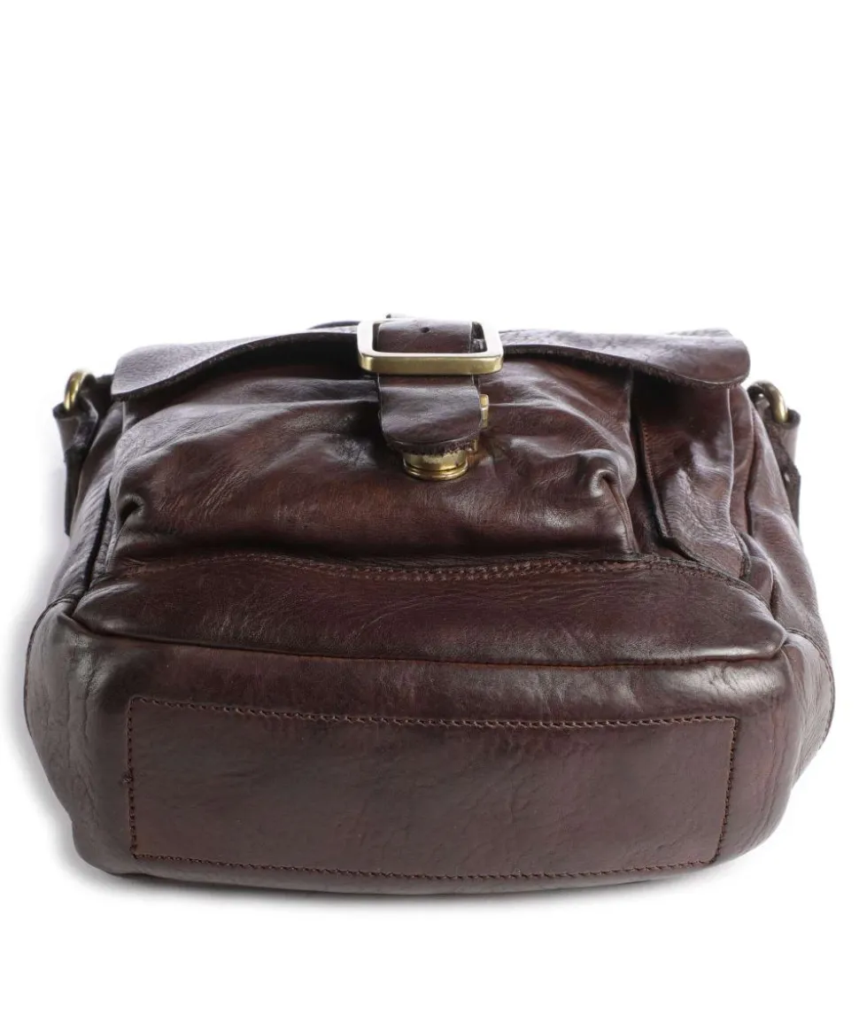 Garofano Umhängetasche genarbtes Rindsleder dunkelbraun