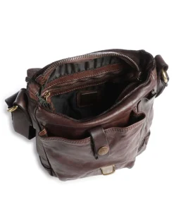 Garofano Umhängetasche genarbtes Rindsleder dunkelbraun