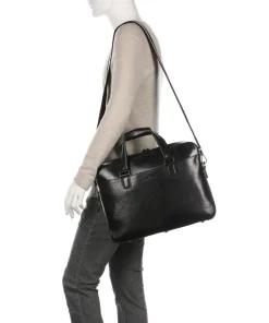 Gaucho Ted Aktentasche 15″ fein genarbtes Rindsleder schwarz