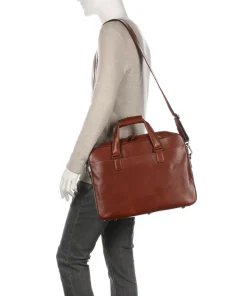 Gaucho Ted Aktentasche 15″ fein genarbtes Rindsleder cognac