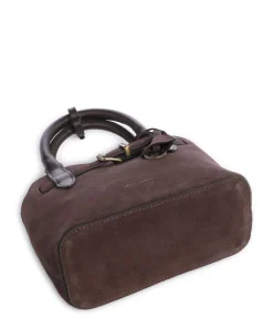 Gia Umhängetasche aufgerautes Kalbsleder dunkelbraun