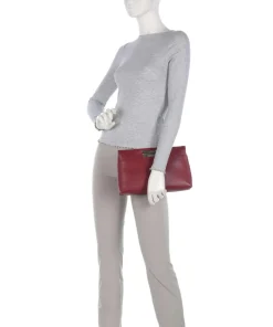 Giada Clutch fein genarbtes Leder dunkelrot