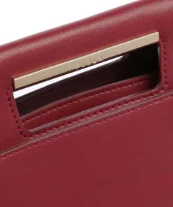 Giada Clutch fein genarbtes Leder dunkelrot