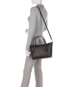 Giada Helena Handtasche genarbtes Leder dunkelbraun