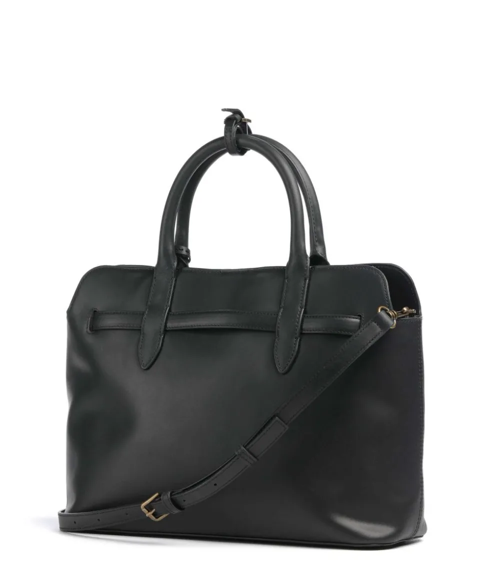 Gigi M Handtasche glattes Rindsleder schwarz