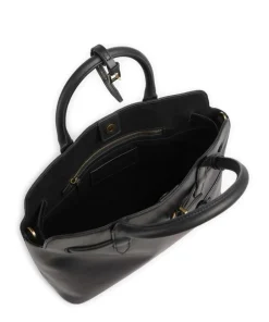 Gigi M Handtasche glattes Rindsleder schwarz