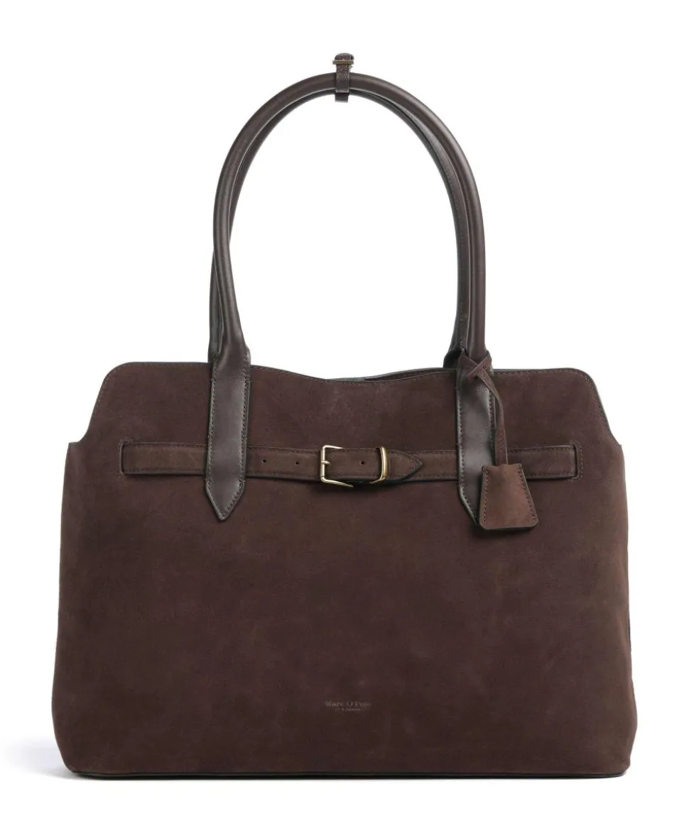 Gina L Shopper aufgerautes Kalbsleder dunkelbraun