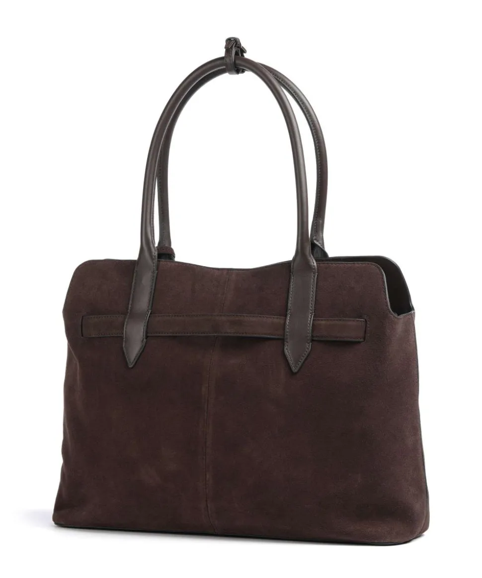 Gina L Shopper aufgerautes Kalbsleder dunkelbraun