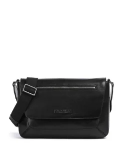 Giulio Kuriertasche fein genarbtes Rindsleder schwarz