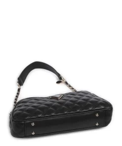 Giully Schultertasche Lederimitat schwarz