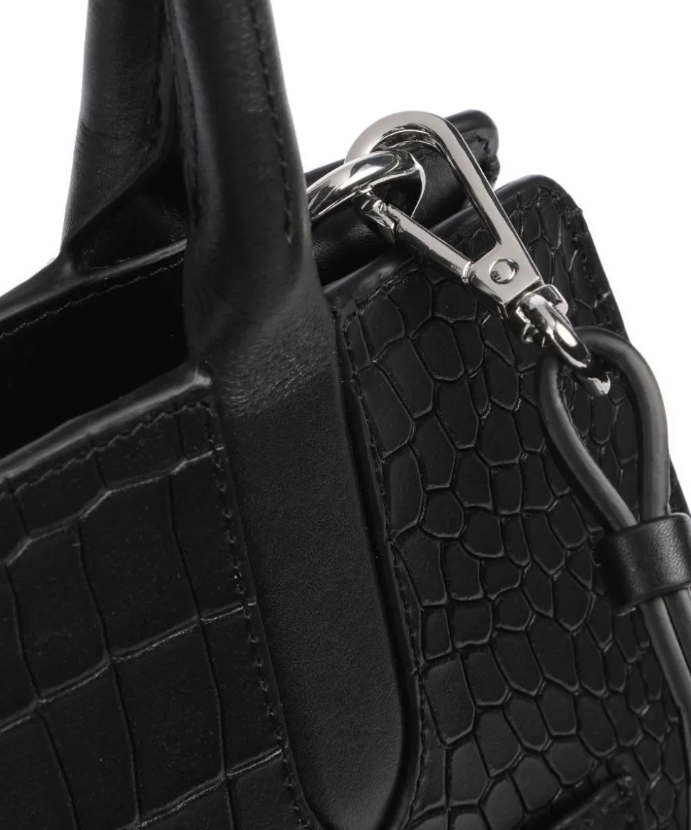 Glasshouse Handtasche geprägtes Rindsleder schwarz