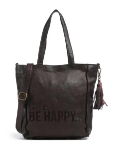 Glücksbrücke 2 Shopper genarbtes Rindsleder mahagoni