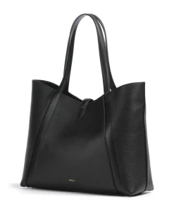 Goccia L Shopper genarbtes Leder schwarz